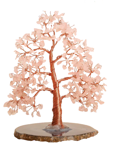Illustrazione albero quarzo rosa